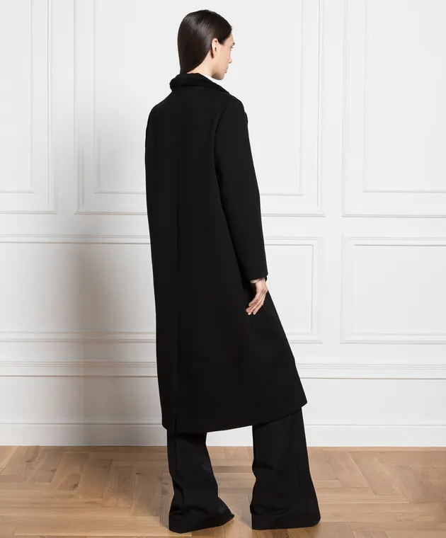 Simonetta Ravizza Cappotto in shearling di lana Oleandro nero OLEANDRO