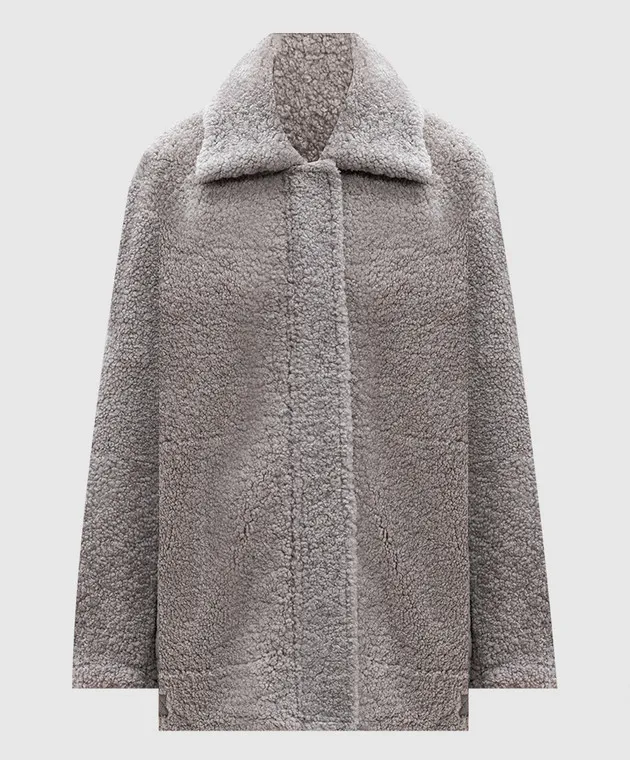 Simonetta Ravizza Cappotto in shearling grigio F04JA273H1