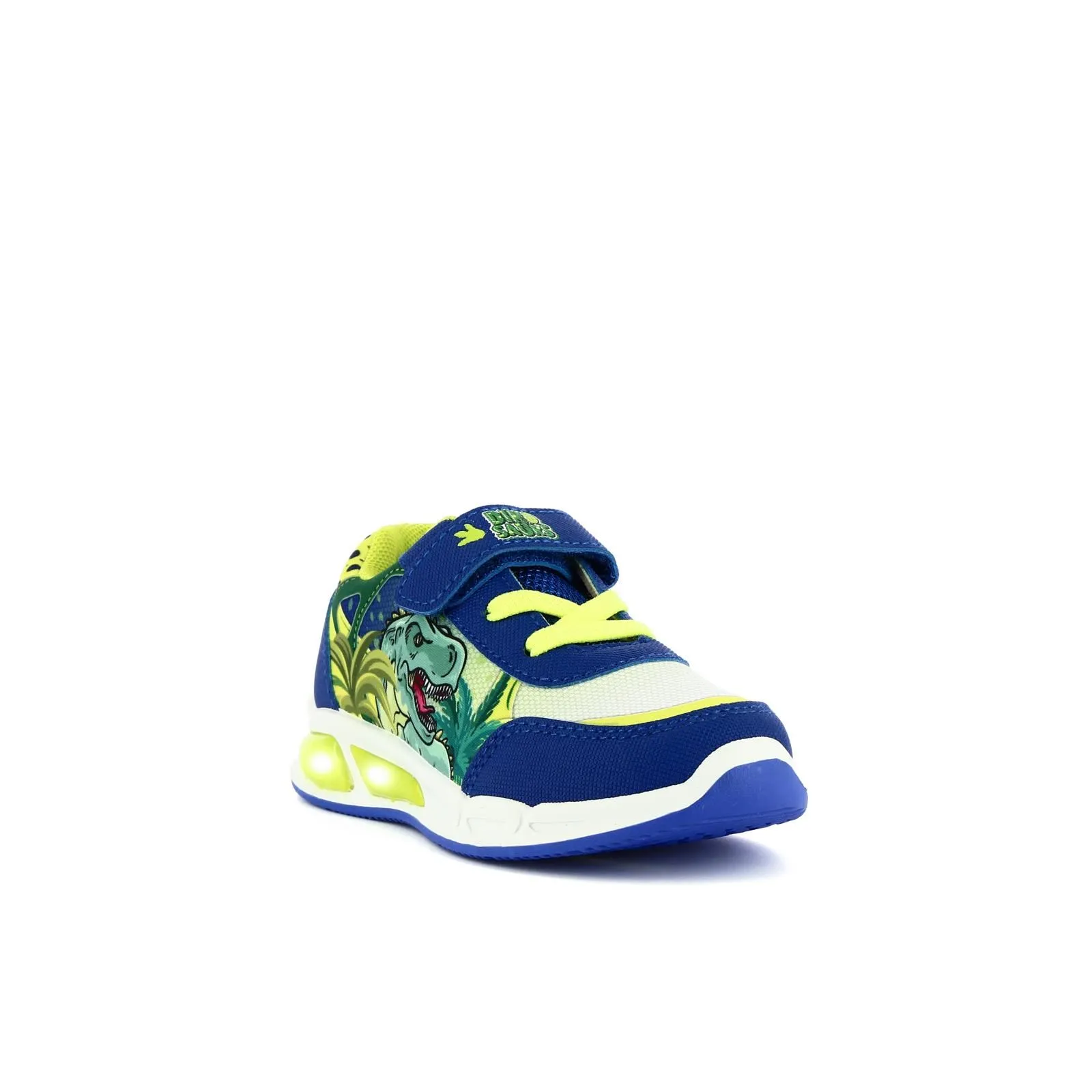 Sneakers blu bambino stampa cartoon con velcro e luci