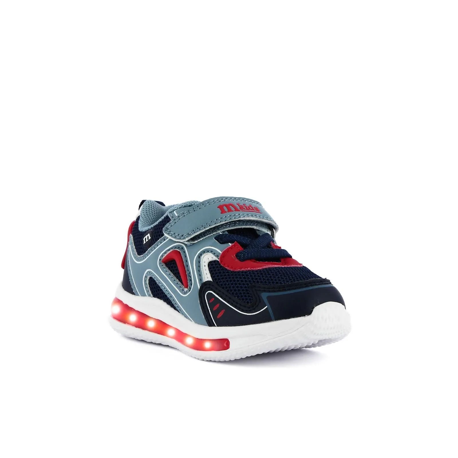 Sneakers blu da bambino con strappo e luci