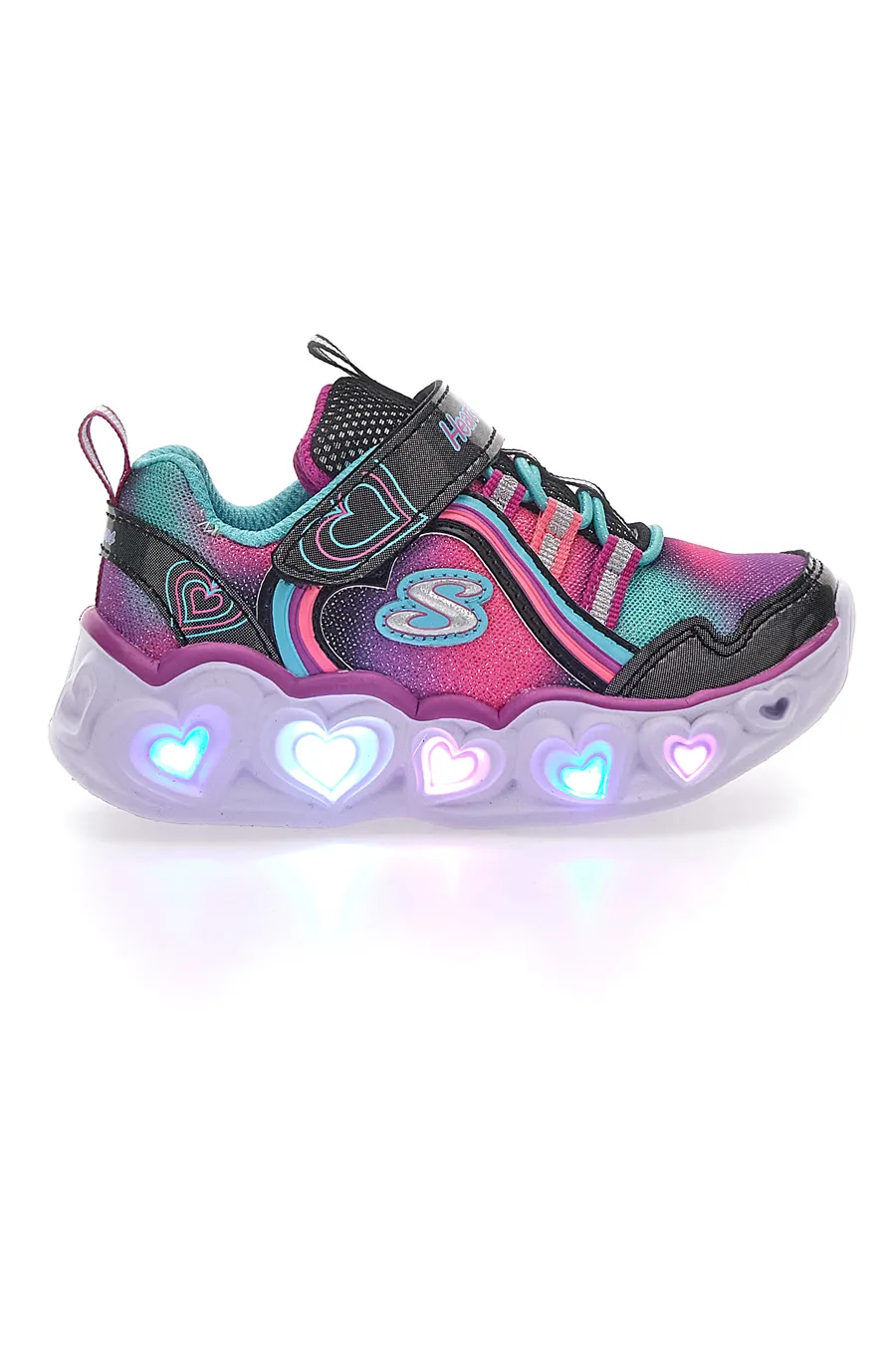 Sneakers con Luci Skechers Heart Lights Rainbow Lux Nere