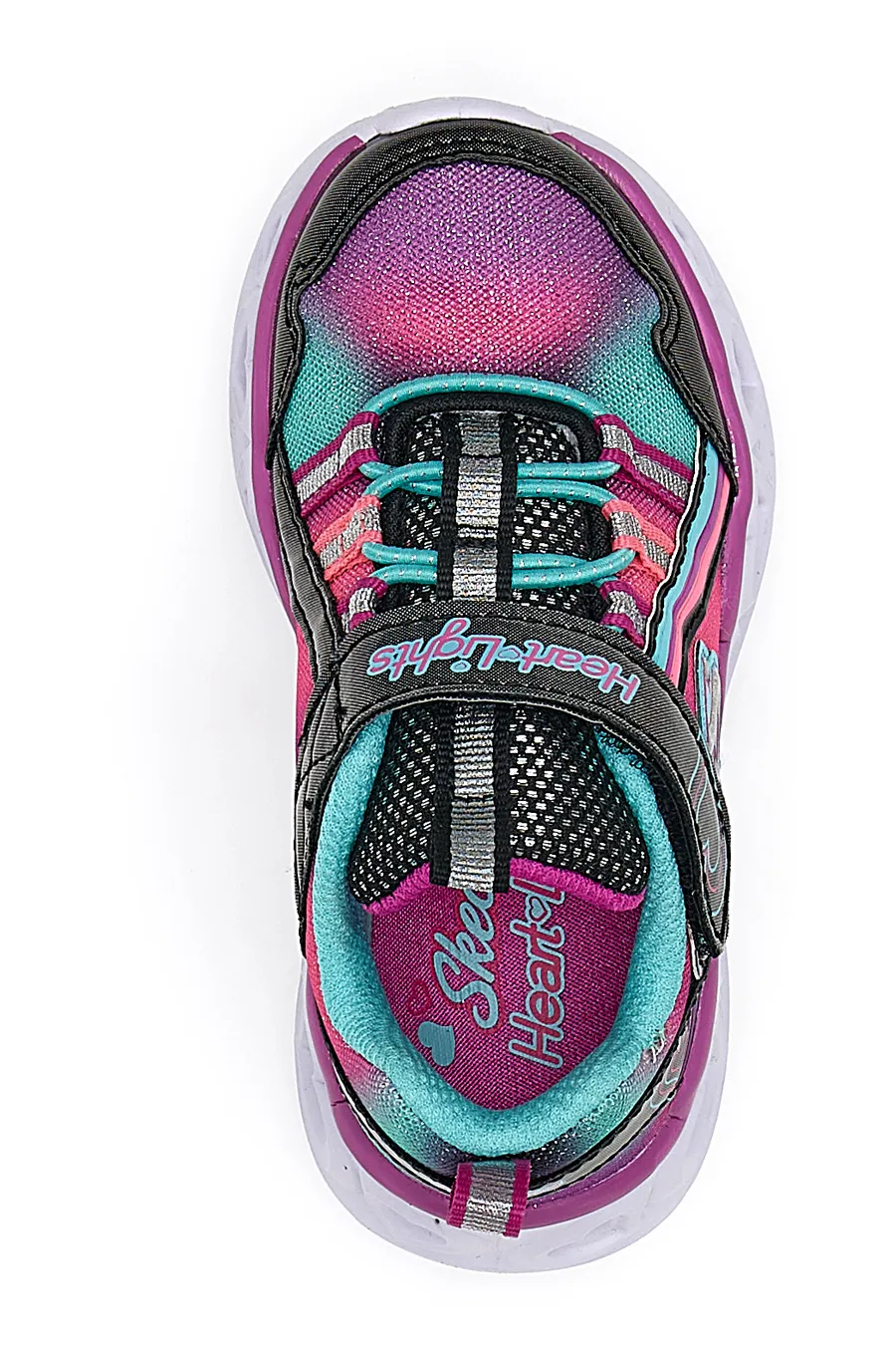 Sneakers con Luci Skechers Heart Lights Rainbow Lux Nere