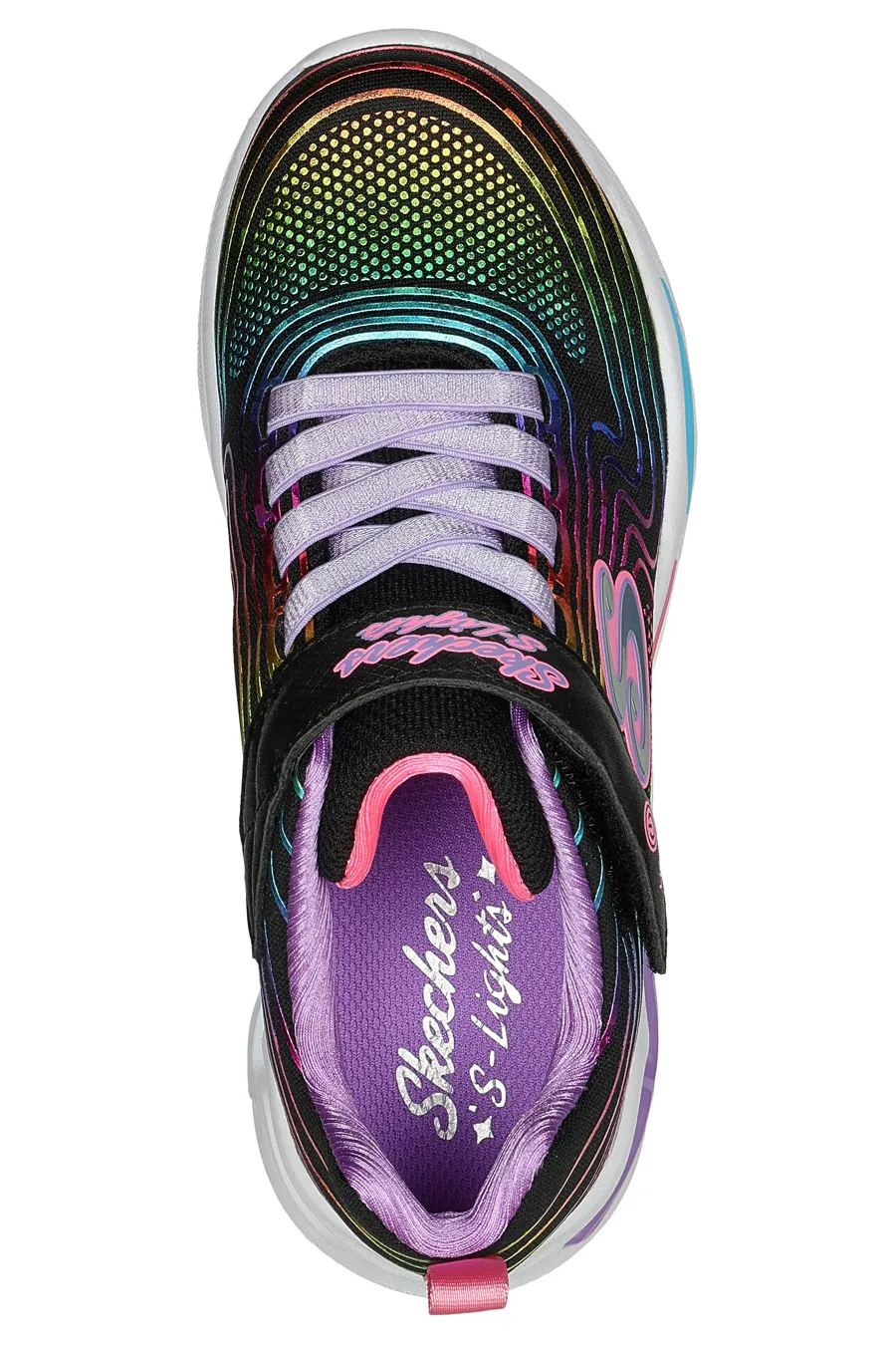 Sneakers con Luci Skechers Heart Lights Rainbow Lux Nere