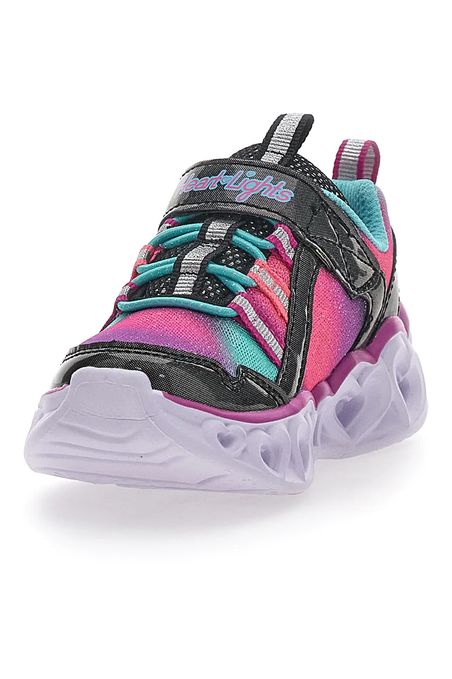 Sneakers con Luci Skechers Heart Lights Rainbow Lux Nere