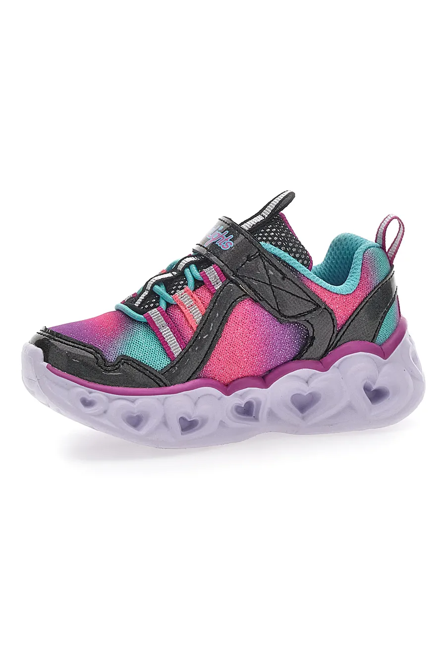Sneakers con Luci Skechers Heart Lights Rainbow Lux Nere