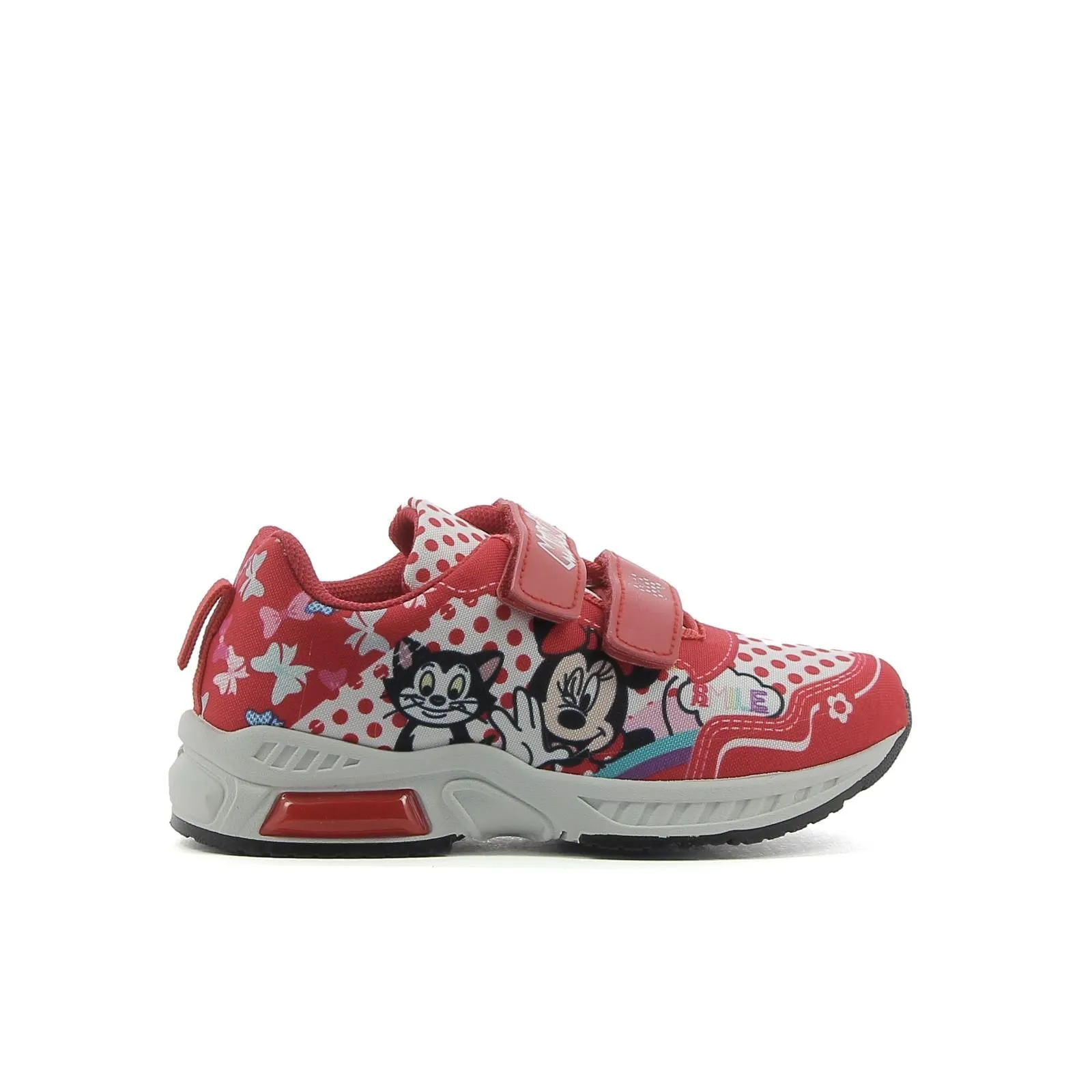 Sneakers rosse stampa Minnie con luci
