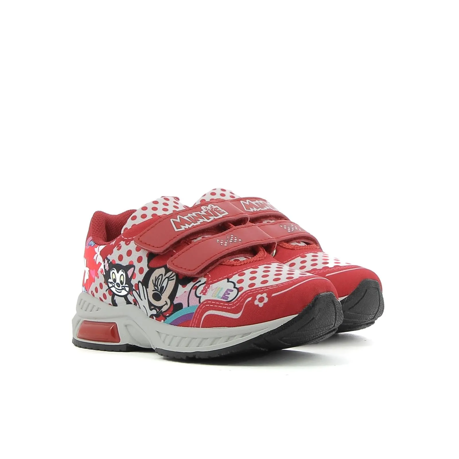 Sneakers rosse stampa Minnie con luci
