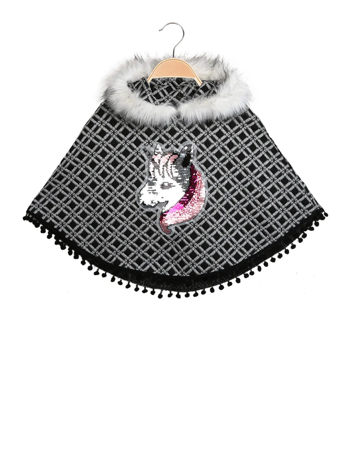 Solada Poncho fille licorne pailletée