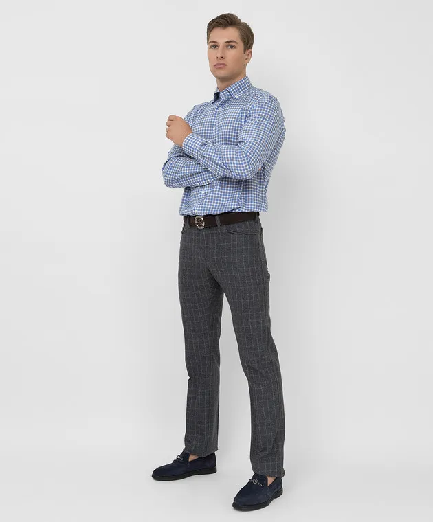 Stefano Ricci Pantaloni in lana a quadri MBT14000208070