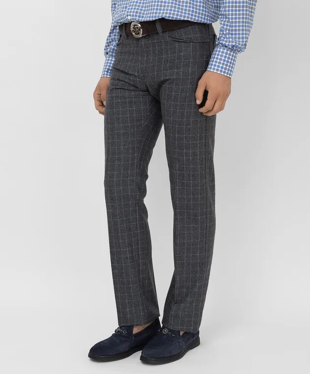 Stefano Ricci Pantaloni in lana a quadri MBT14000208070