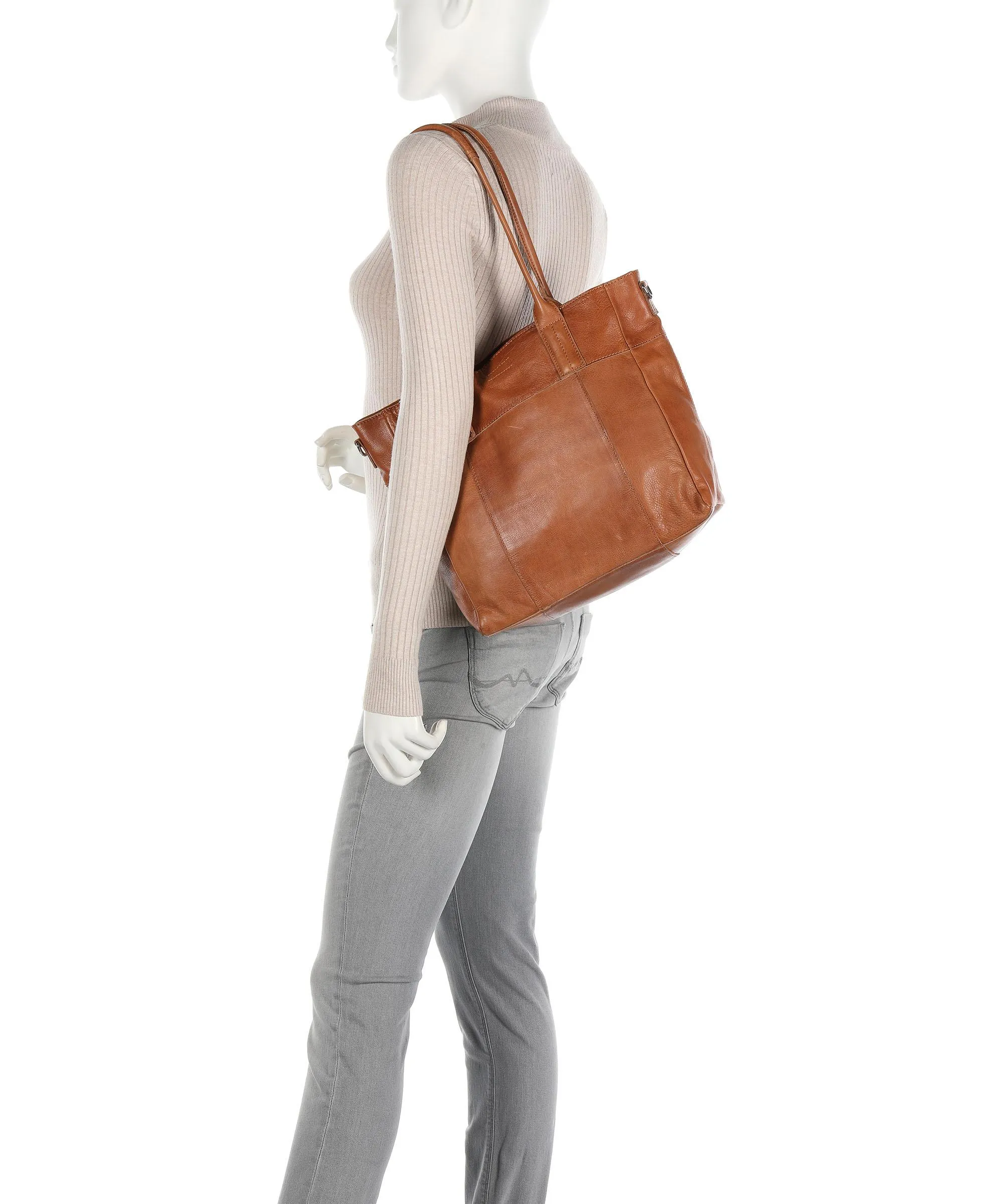  Still Nordic Basic Borsa shopper pelle di vacchetta finemente grana caramello  