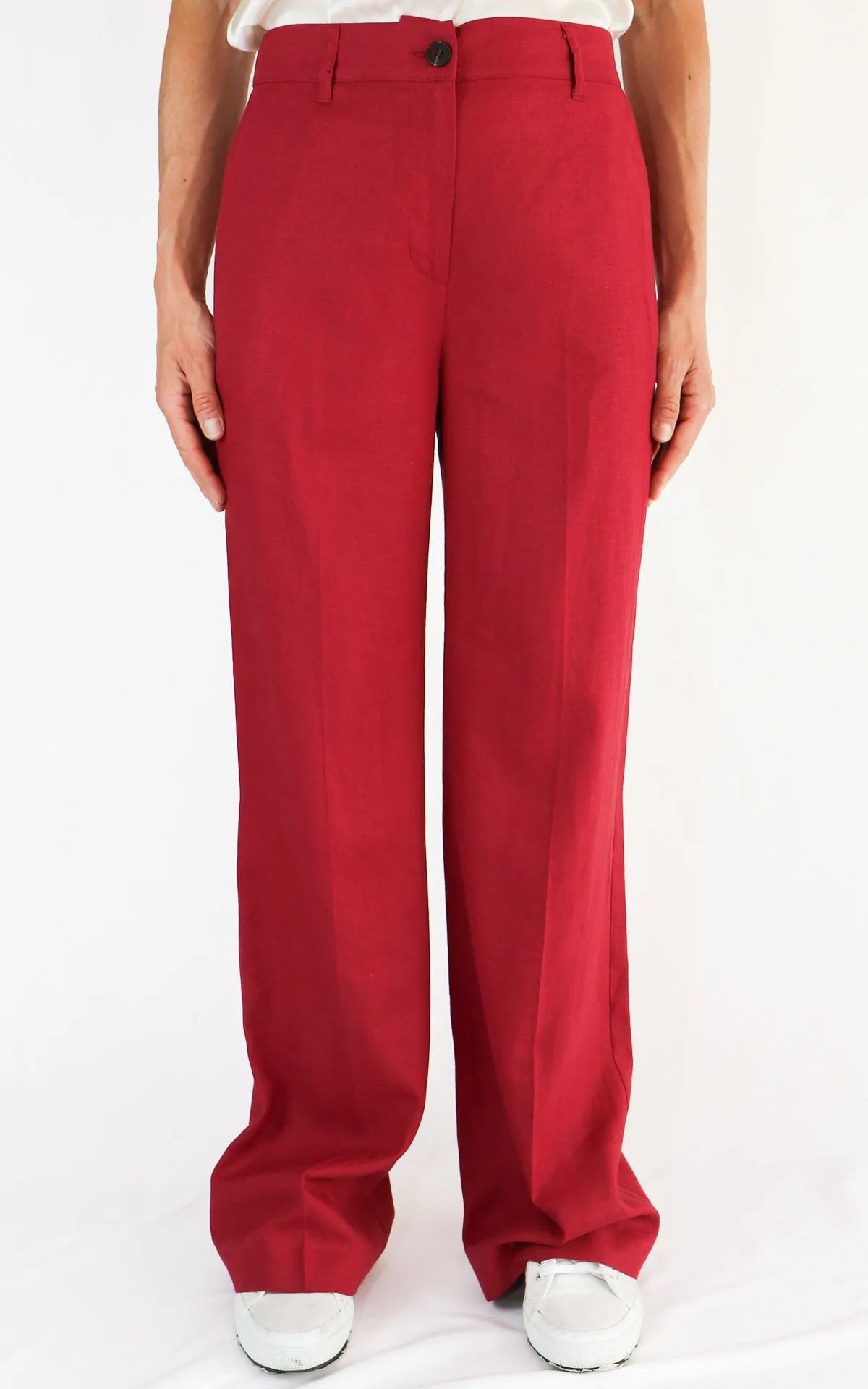 Susymix – pantalone lino – bordeaux