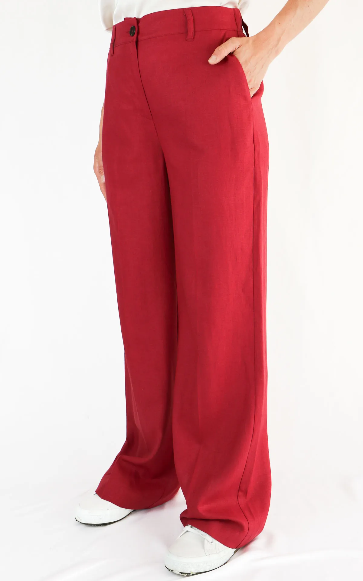 Susymix – pantalone lino – bordeaux