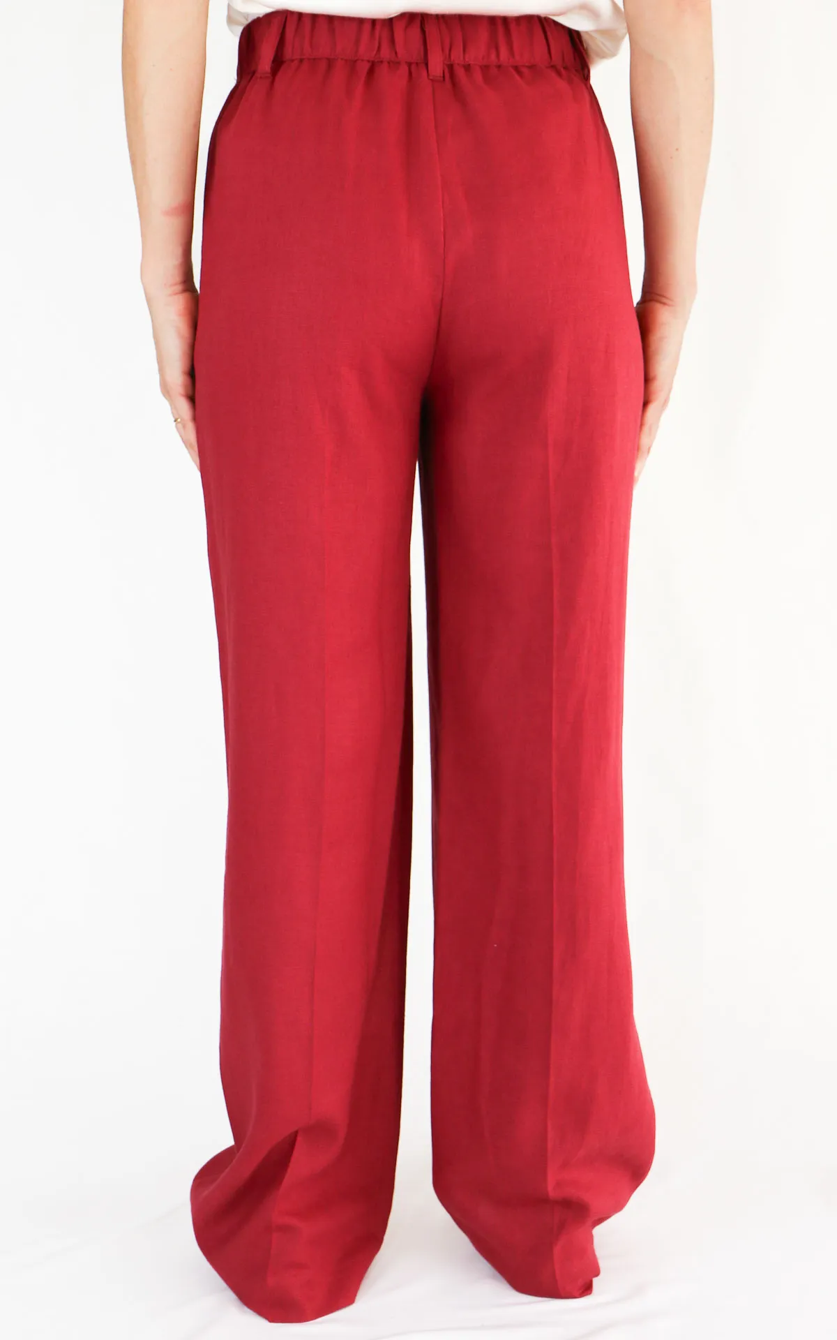 Susymix – pantalone lino – bordeaux