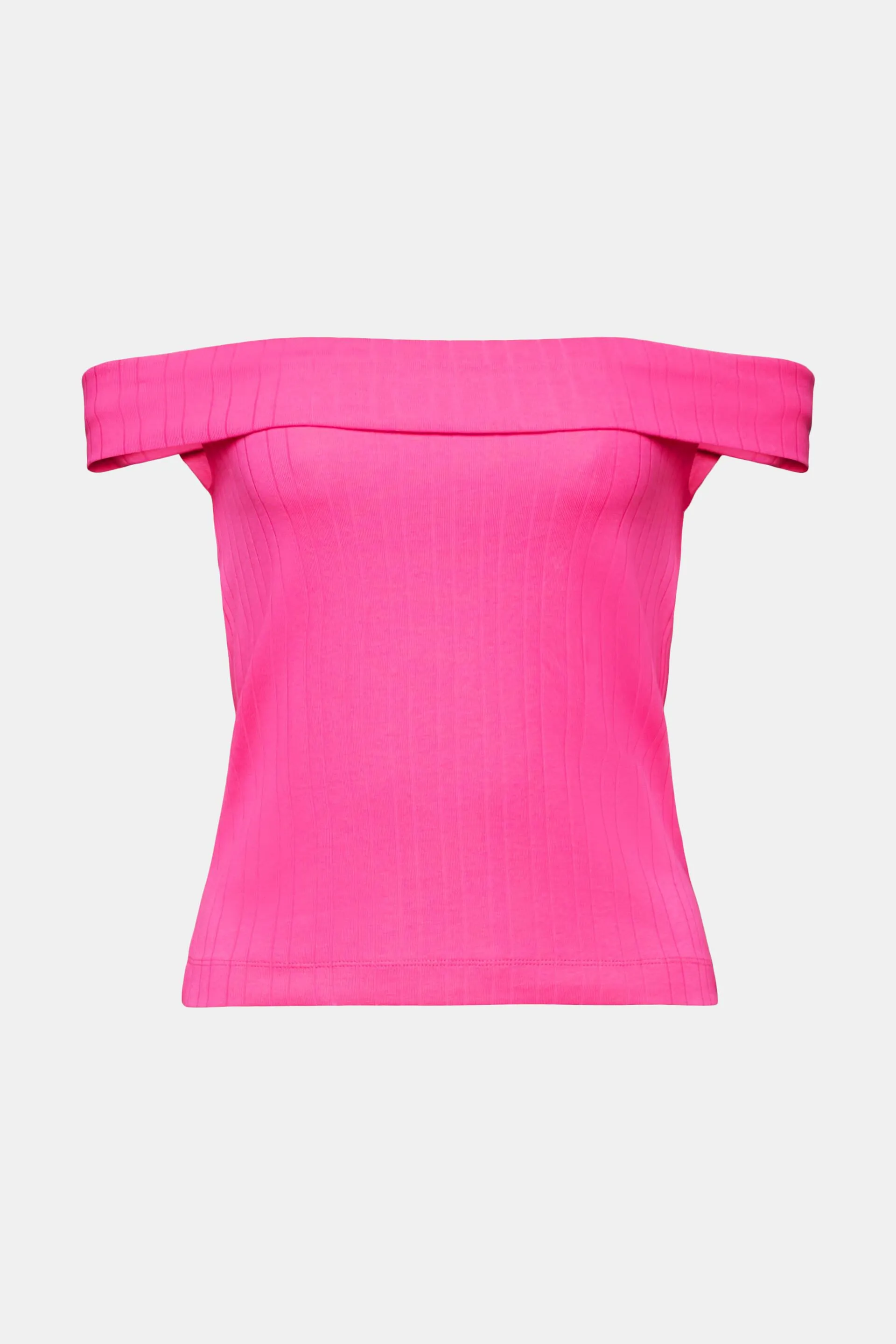 T-shirt a coste con spalle scoperte