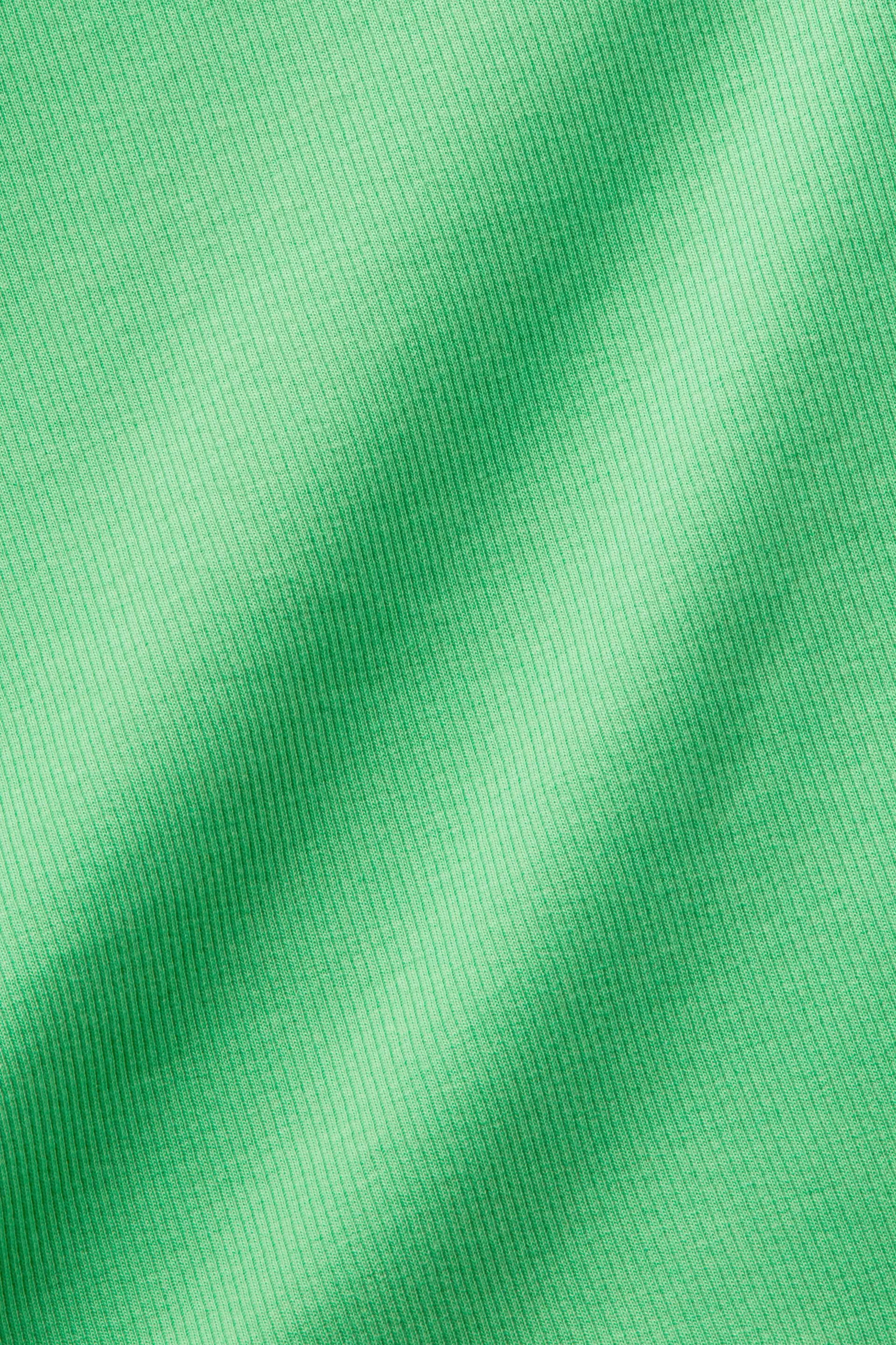 T-shirt accorciata in cotone a coste