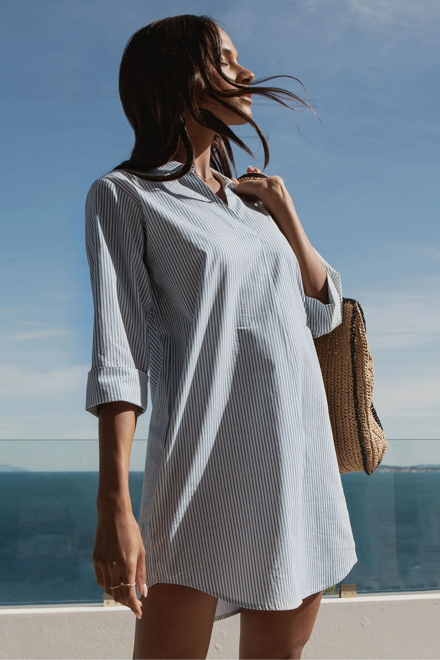 Threadbare - Abito chemisier in popeline di cotone con scollo a V