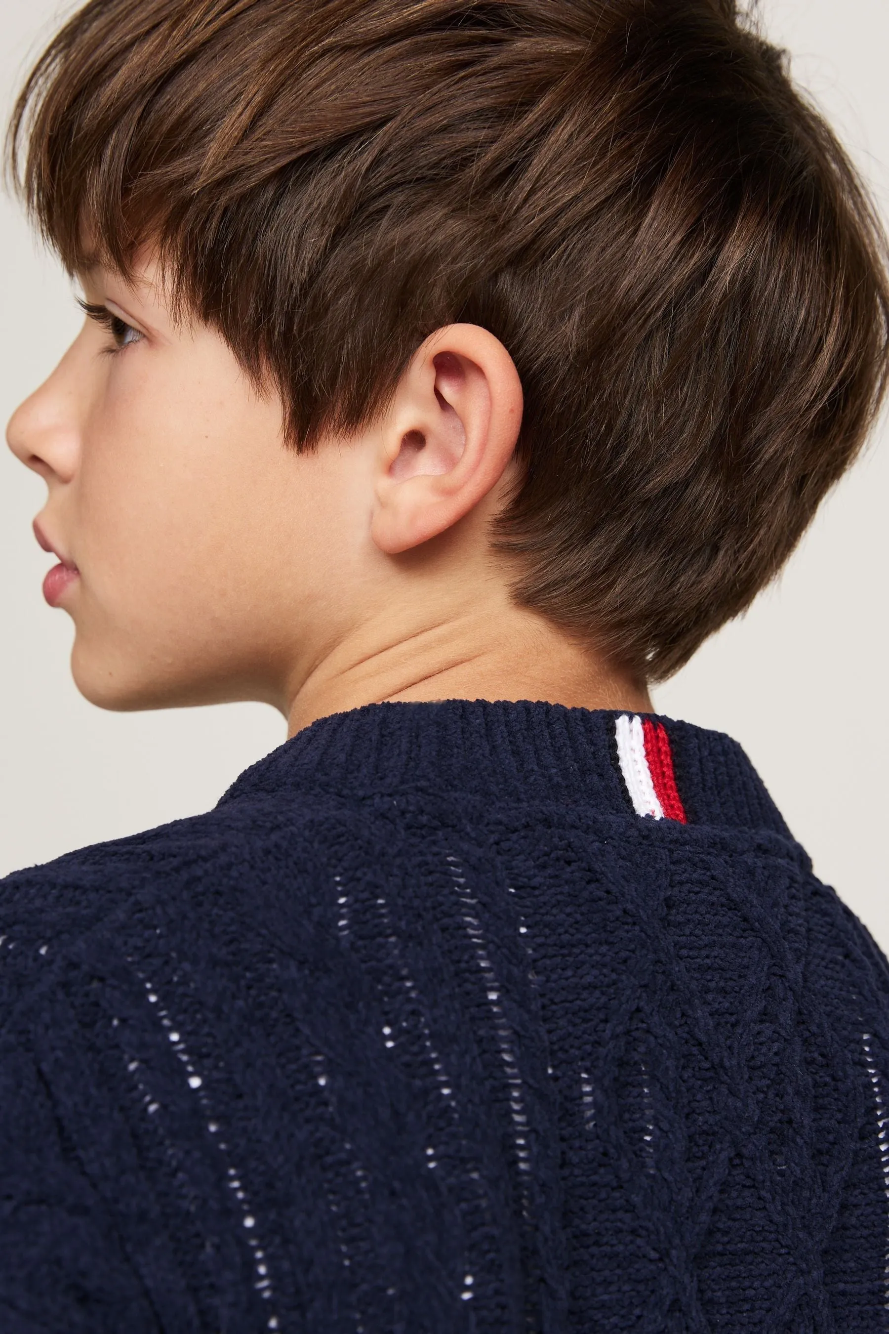 Tommy Hilfiger Blu - Global Ciniglia Maglione a trecce    