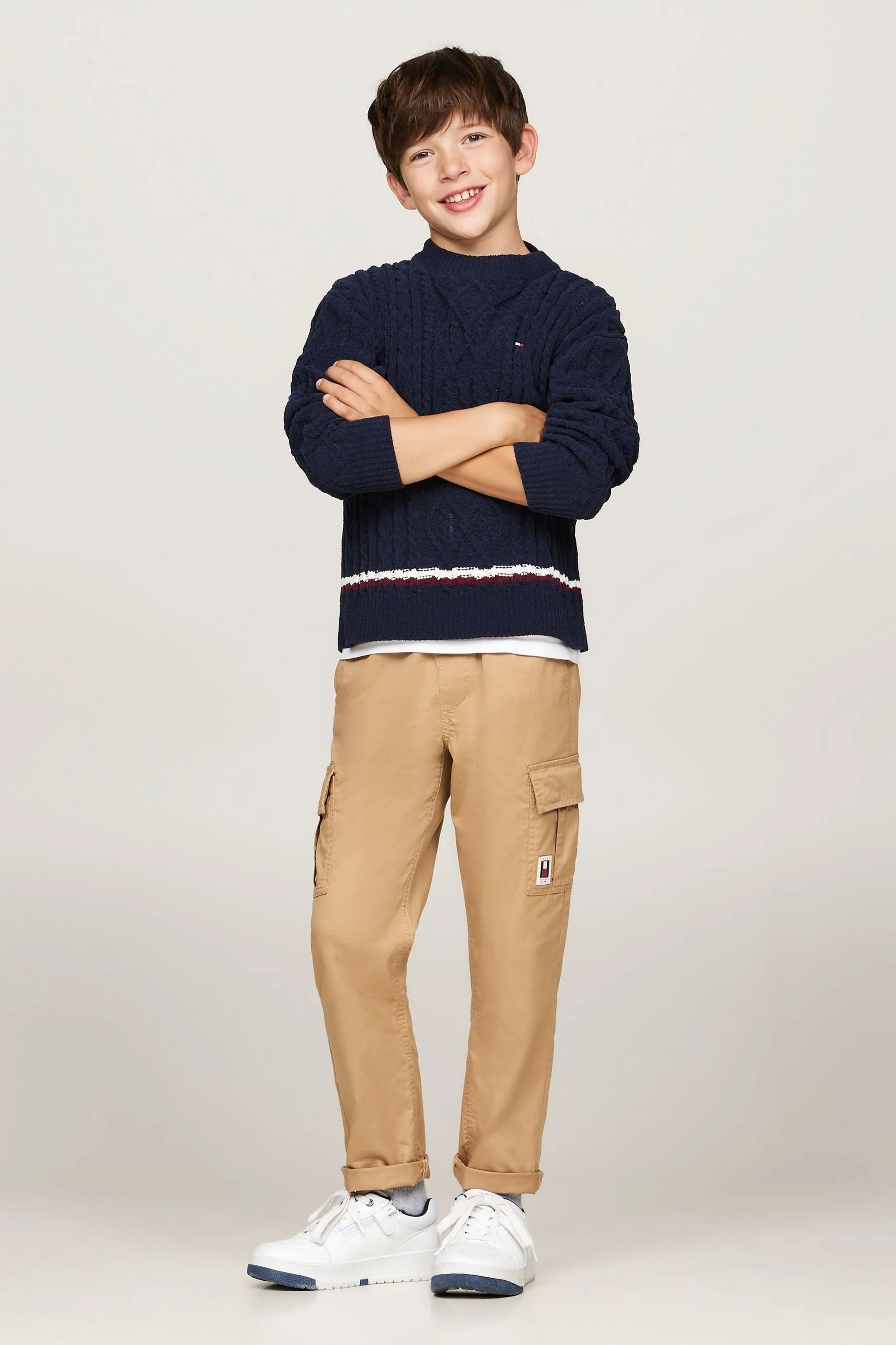 Tommy Hilfiger Blu - Global Ciniglia Maglione a trecce    