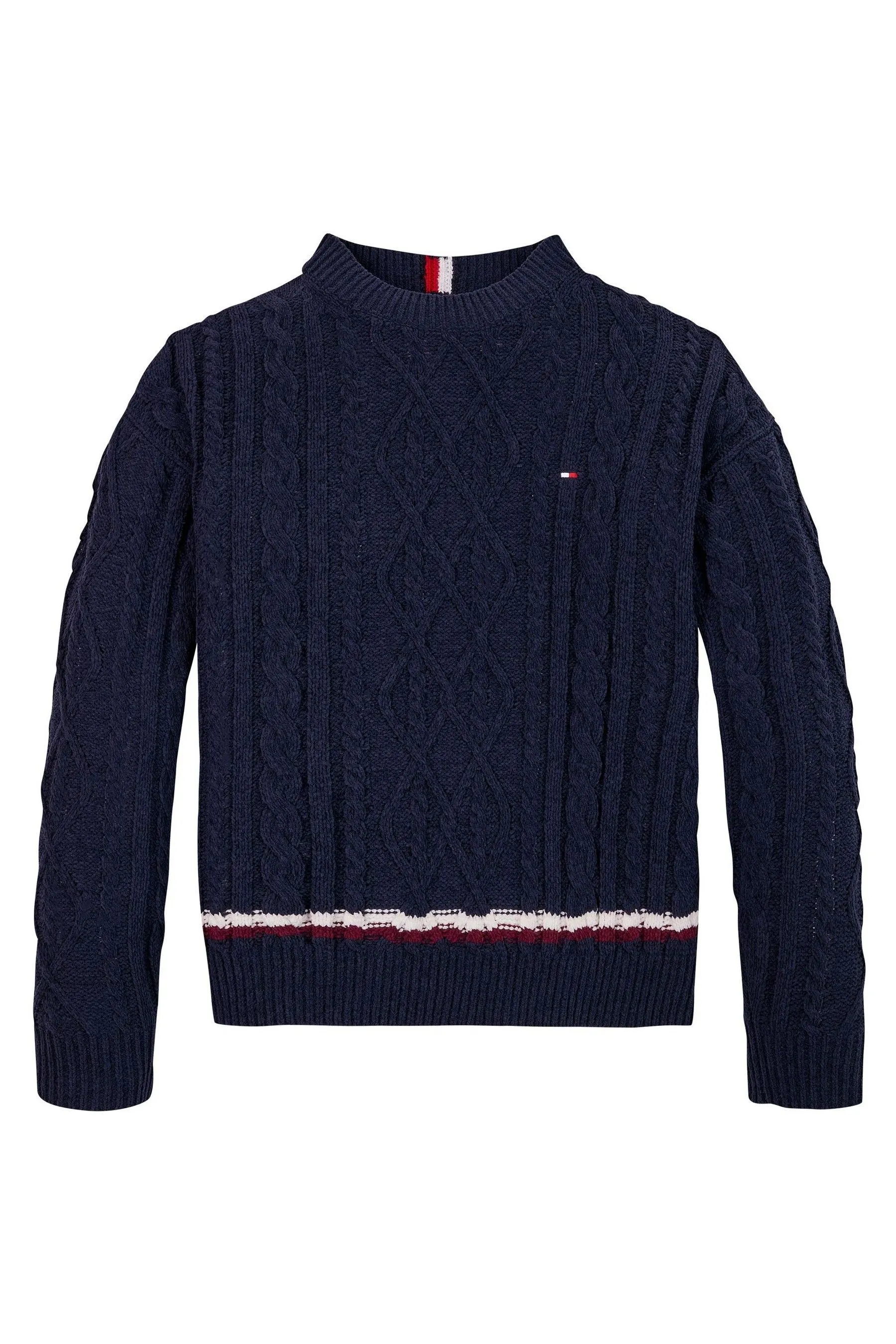 Tommy Hilfiger Blu - Global Ciniglia Maglione a trecce    