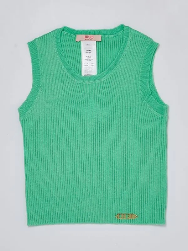Top bambina Liu Jo in maglia a coste Menta