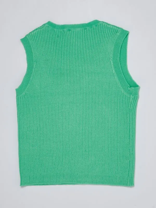 Top bambina Liu Jo in maglia a coste Menta