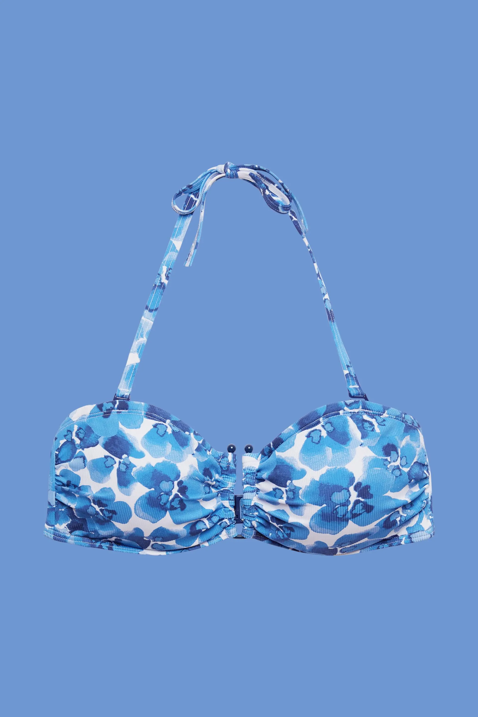 Top da bikini a fascia imbottito con stampa