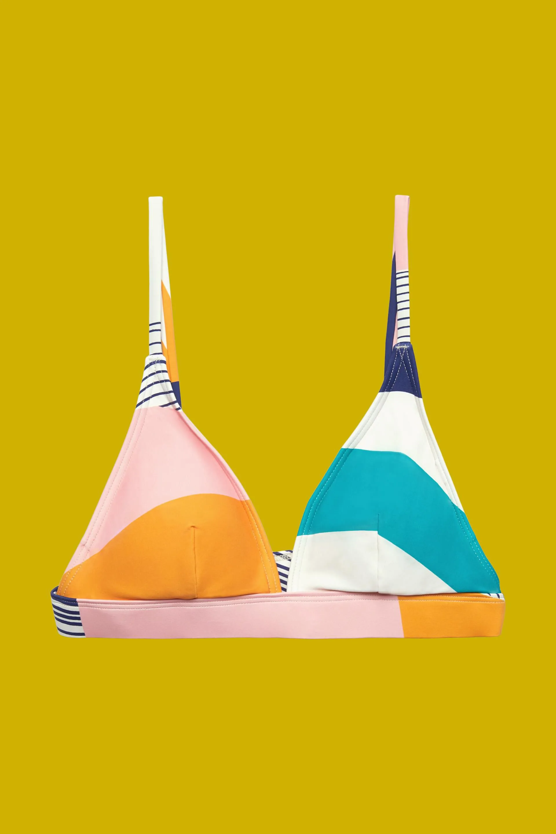 Top da bikini imbottito con fantasia mista