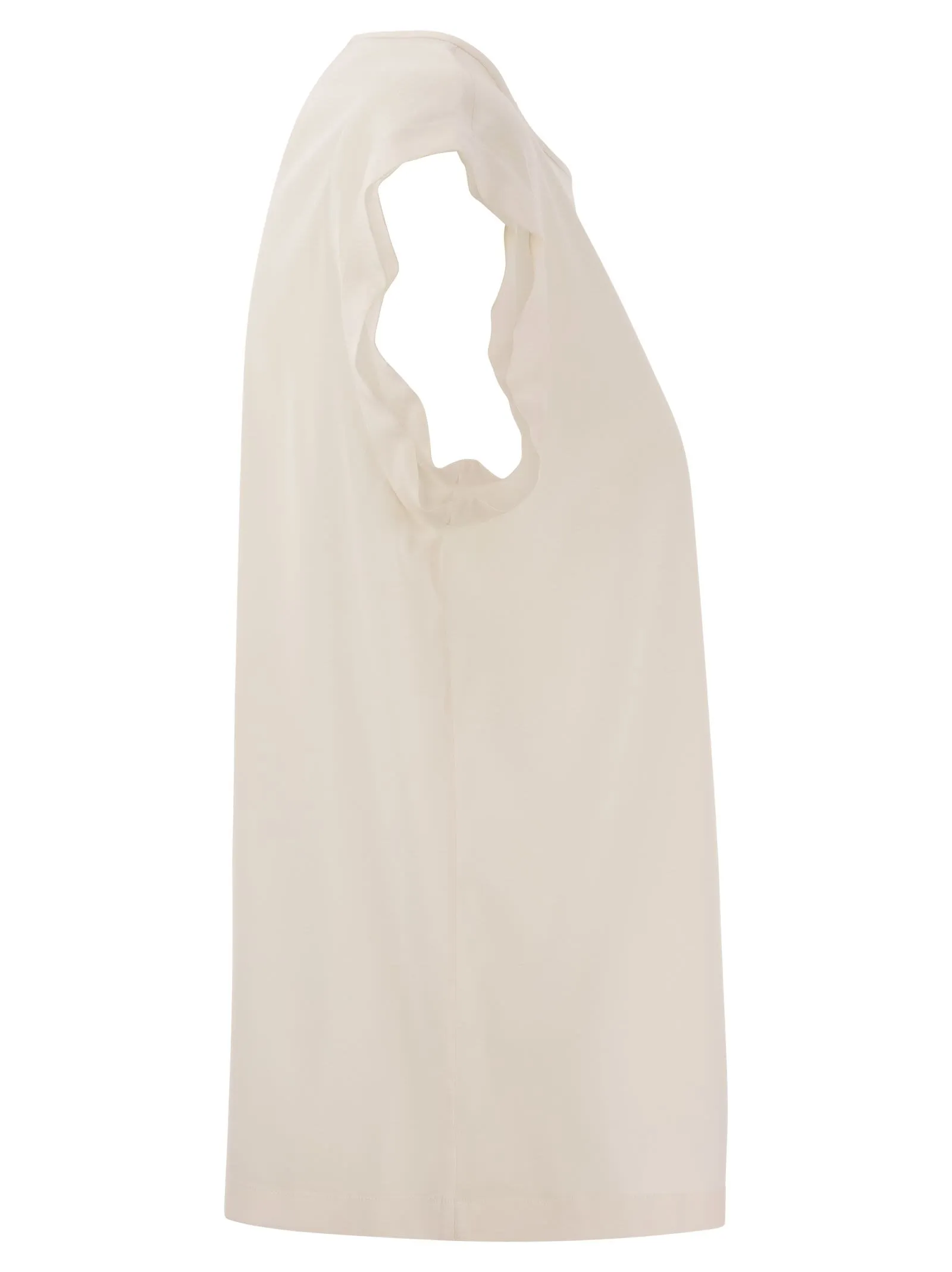 Top in preziosa crepe de chine di seta con con ricamo Watery