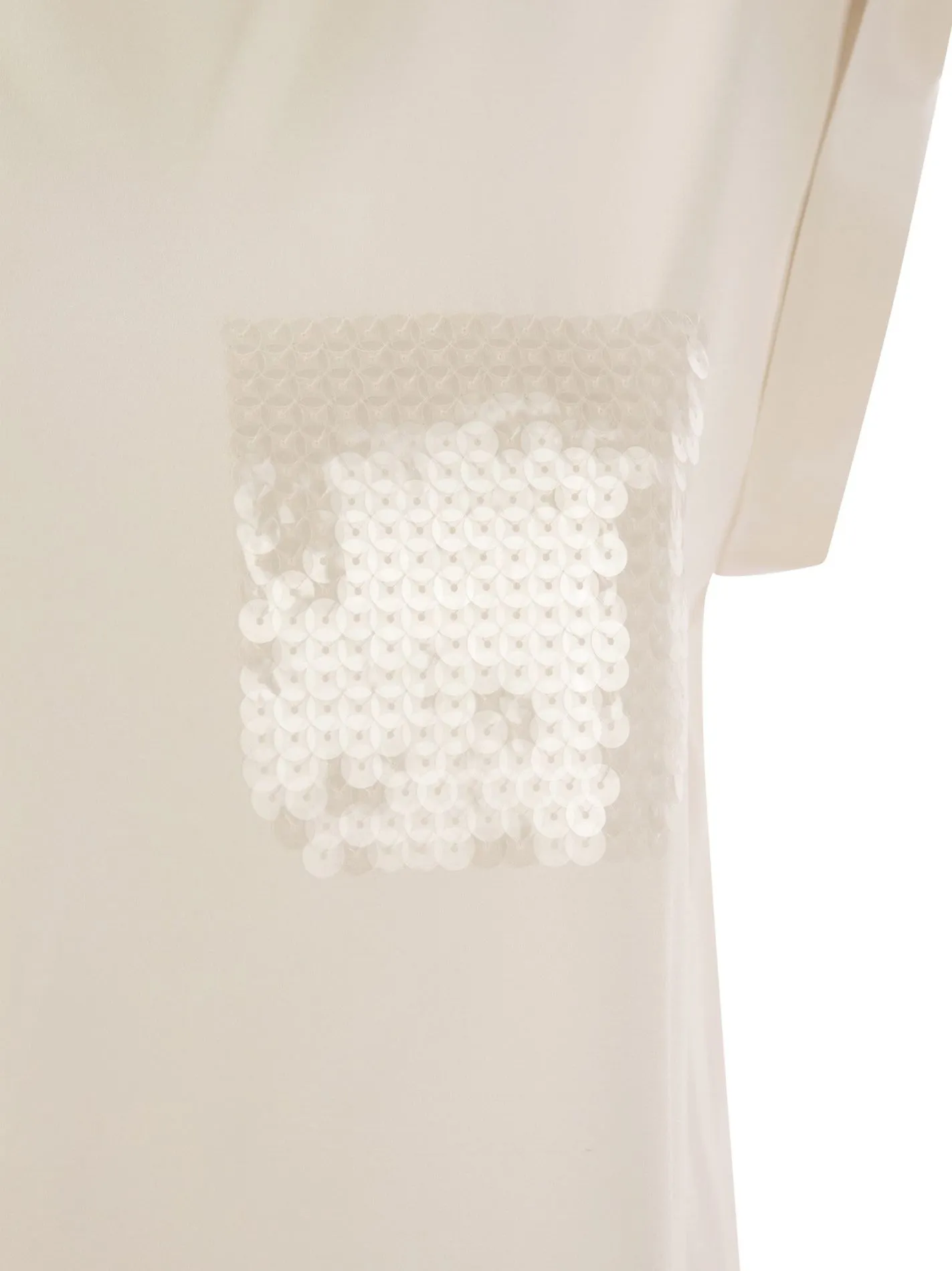 Top in preziosa crepe de chine di seta con con ricamo Watery