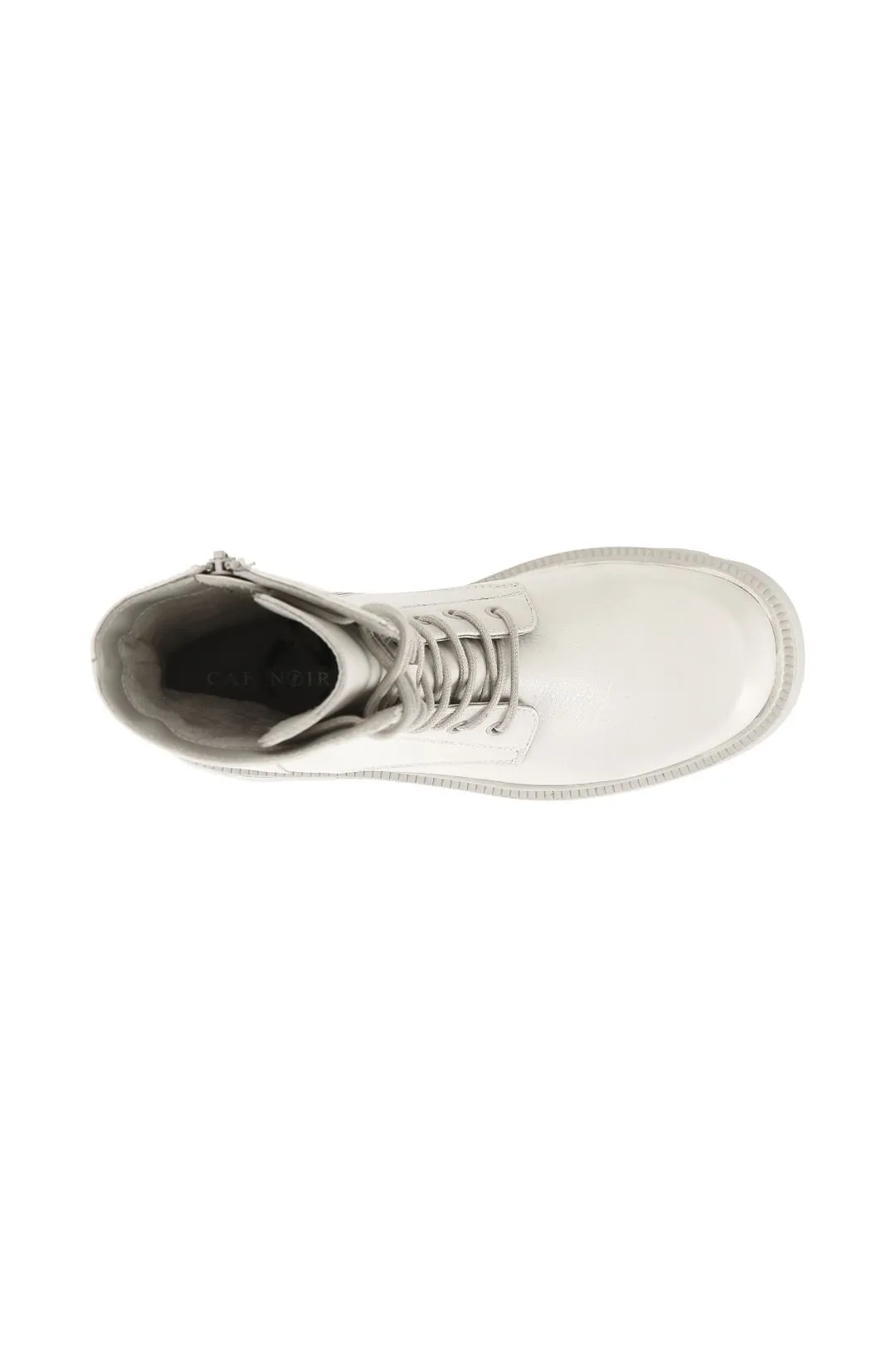 tronchetto allacciato in pelle off white
