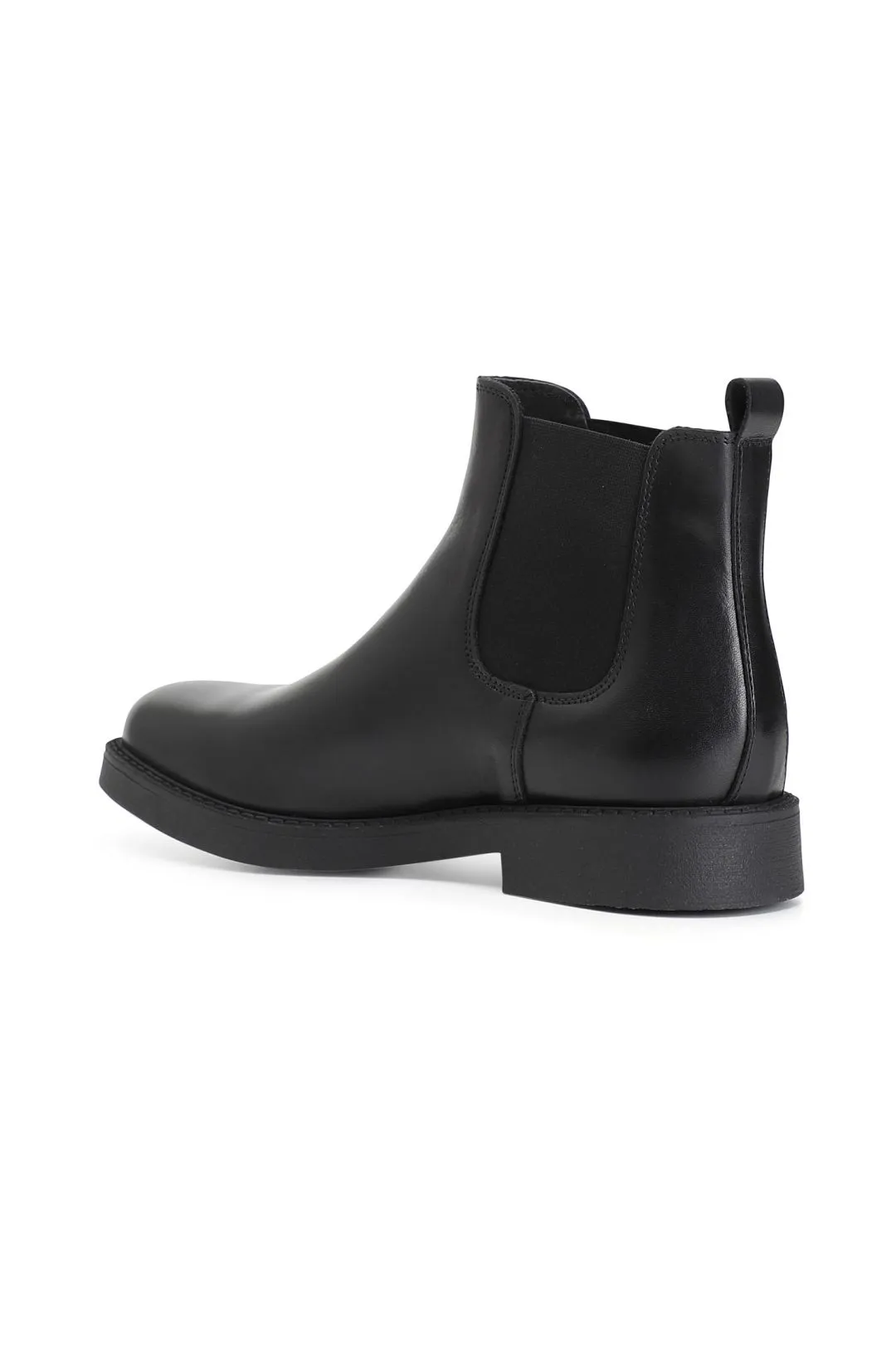 tronchetto uomo in pelle con elastico nero
