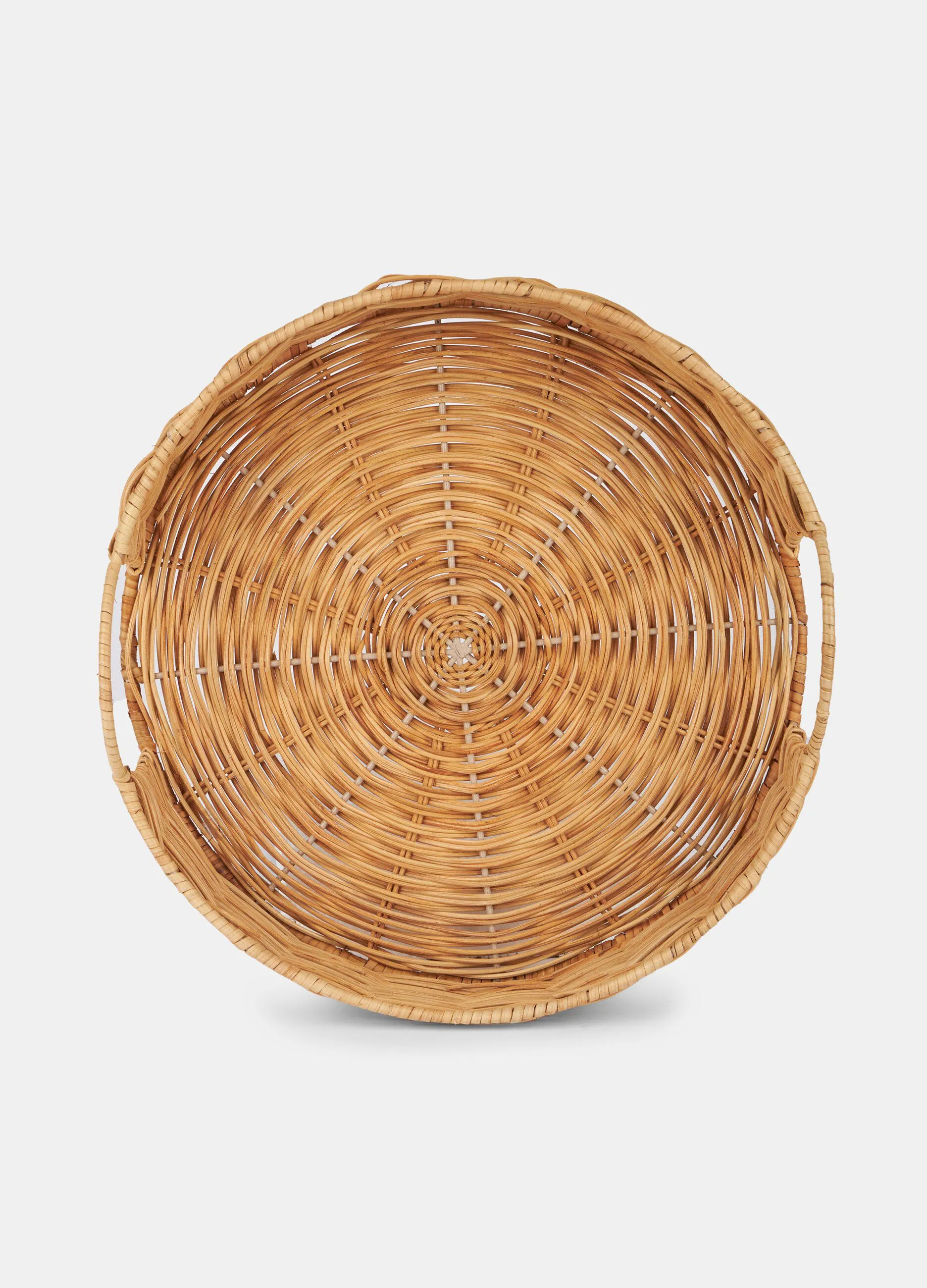 Vassoio tondo in rattan fatto a mano